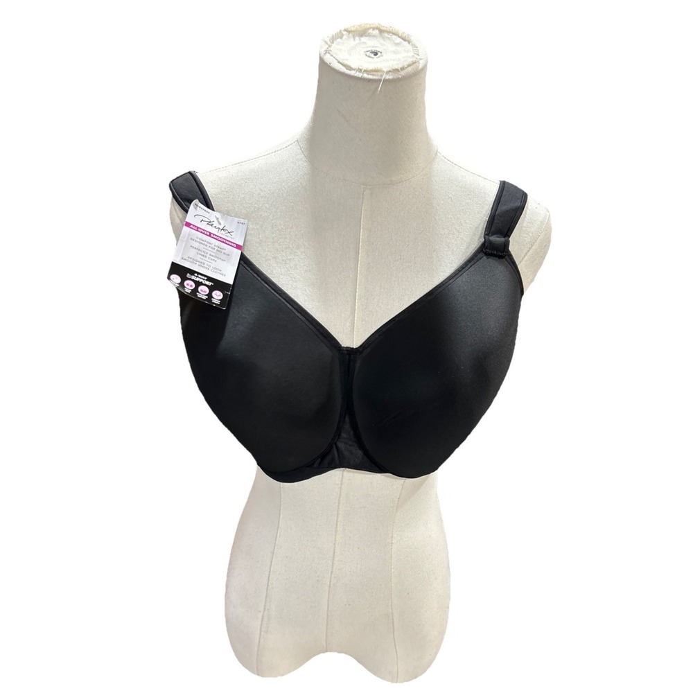 Playtex Secrets Bra 4707 36DDD Black Womens Wire Free Smoothing No Slip NWT